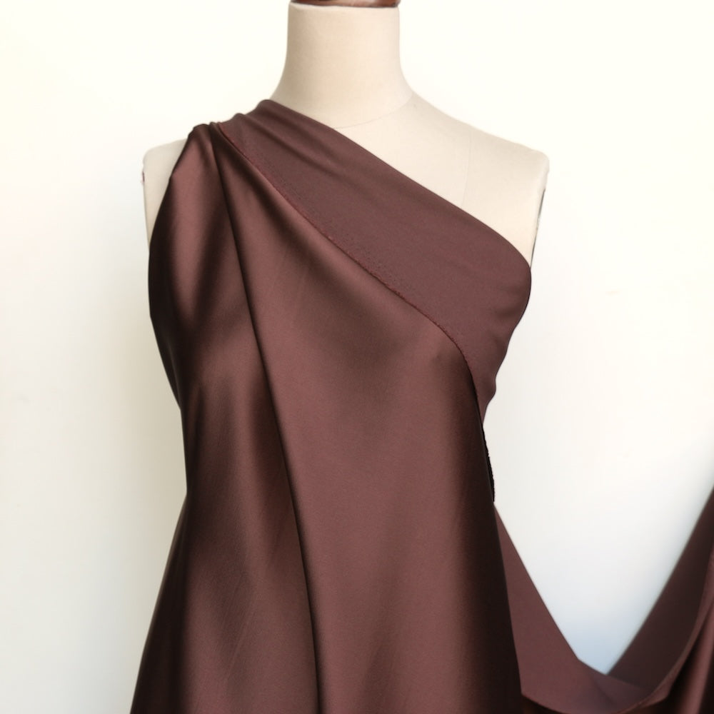Julia Cady Mocha Satin-Backed Crepe