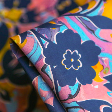 Marble Vine Pink/Navy - Liberty Tana  Lawn™