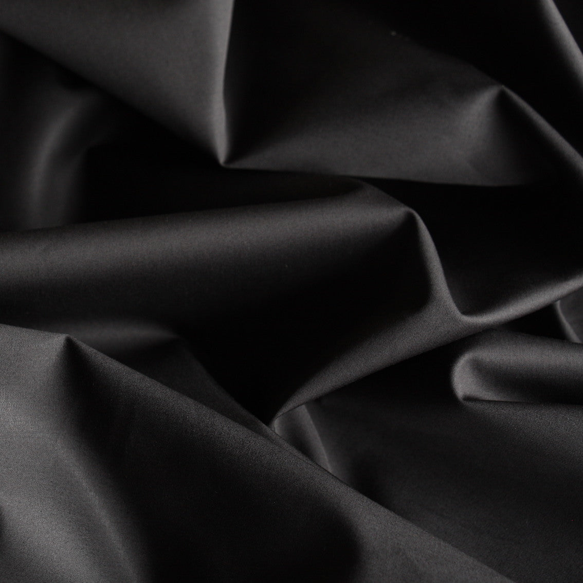 Plain Black Polished Cotton