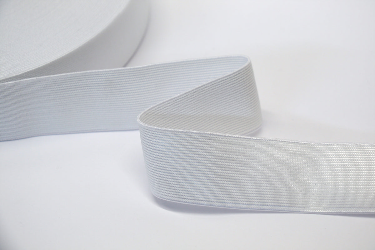 Knitted NonRoll Elastic (38mm) White