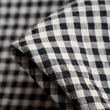 Abby Check Black Washed Linen