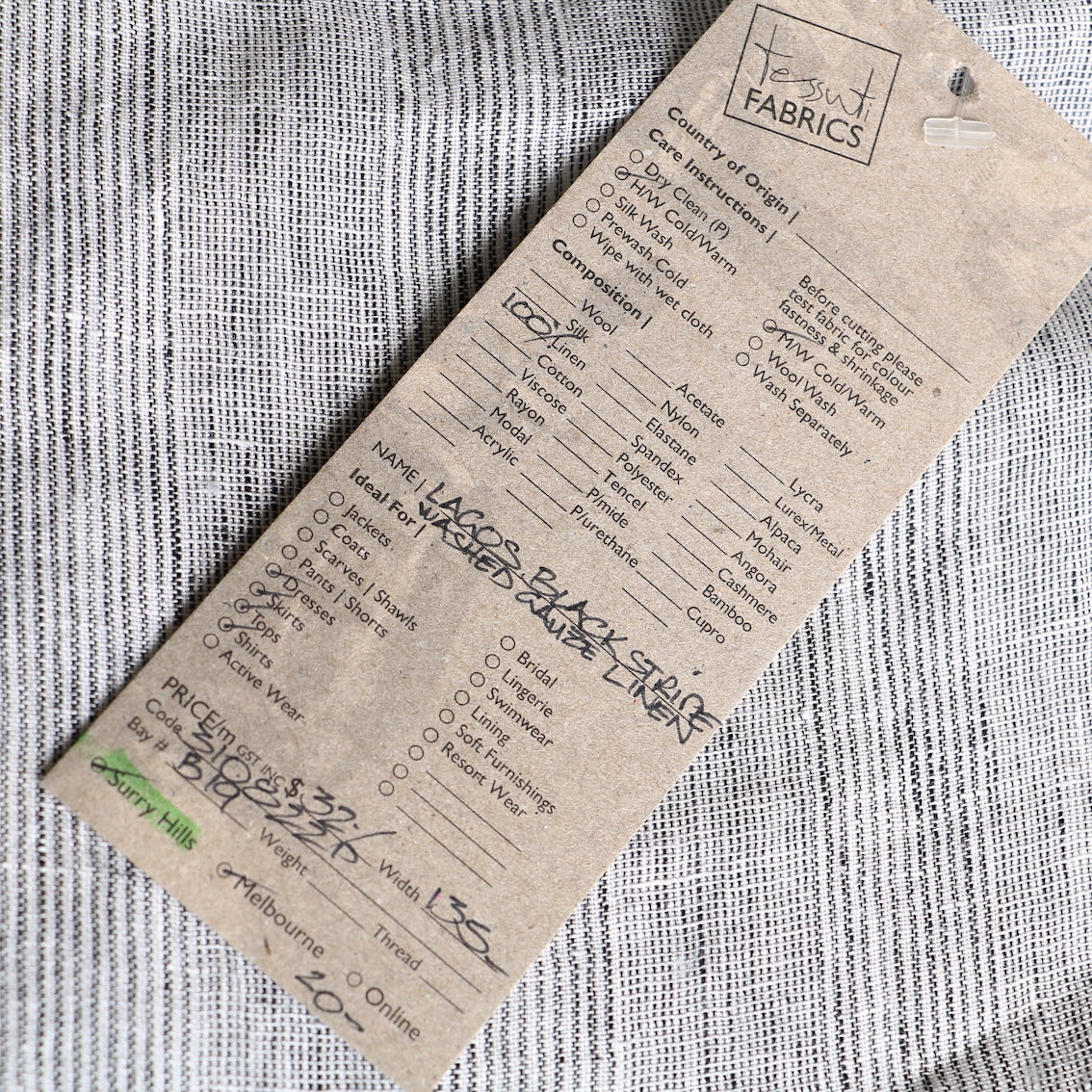 Lagos Black Stripe Linen Gauze