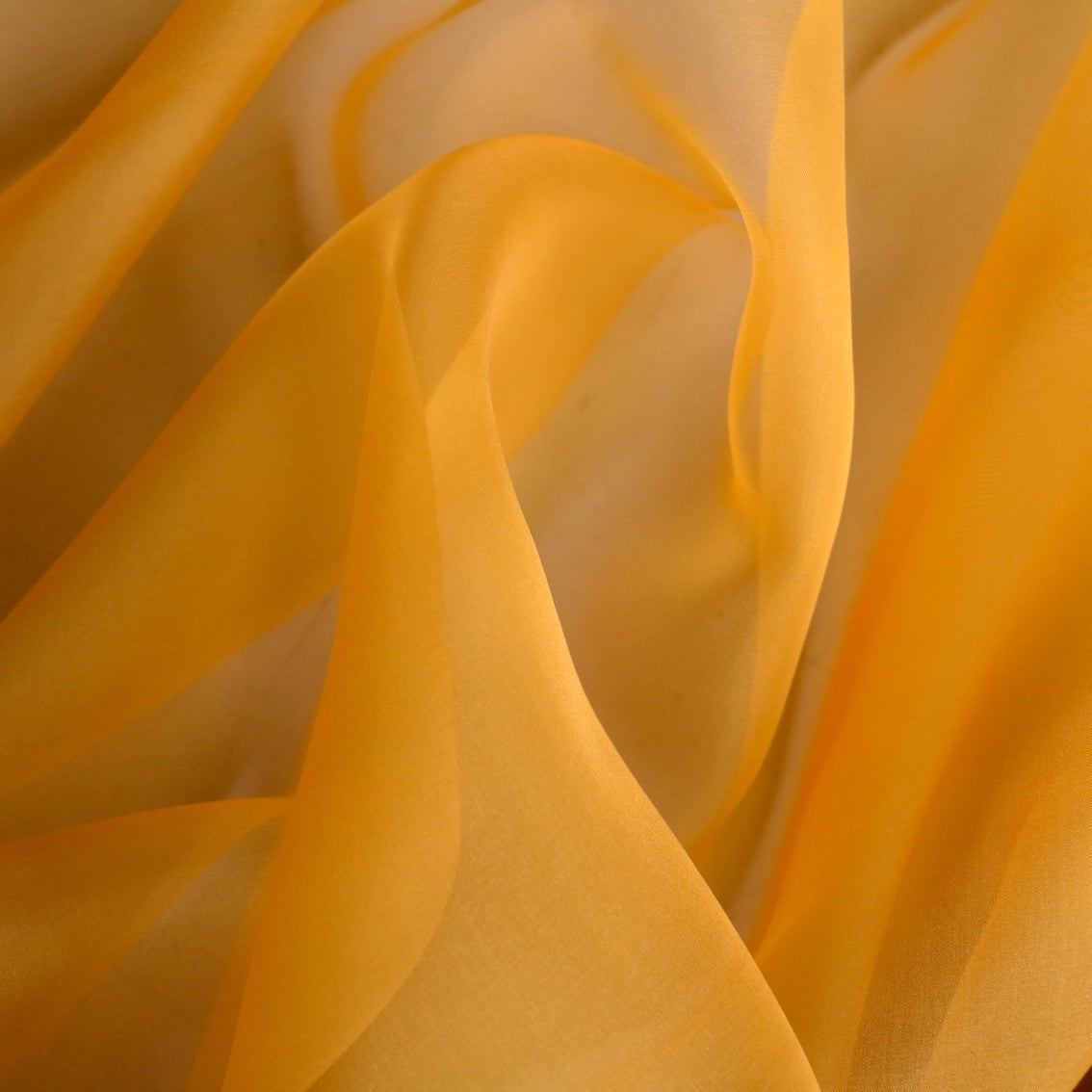 Dark Yellow Silk Organza Fabric main image 1