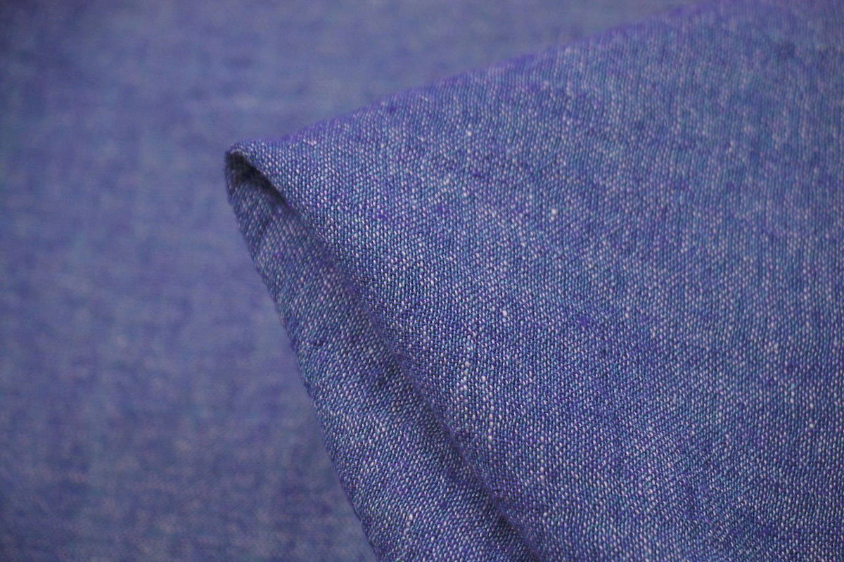 Mixed Blue Crinkle Linen