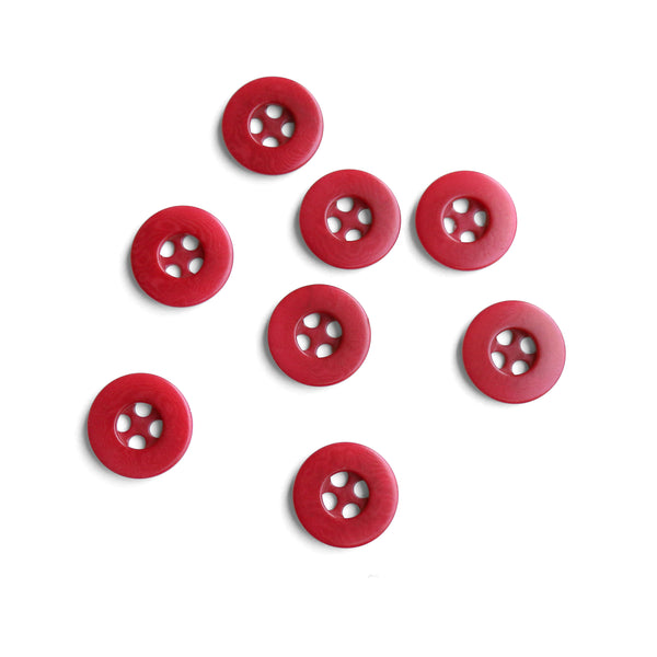 Red 4-hole Corozzo Nut Button