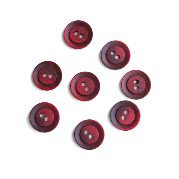 Ruby Red Melange 2-hole Button - 20mm