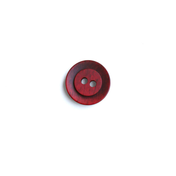 Ruby Red Melange 2-hole Button - 20mm