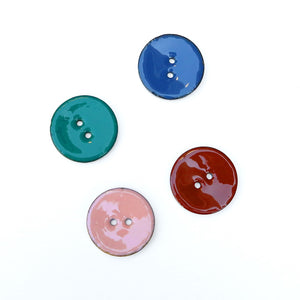 Coated Coloured Coconut Button - 30mm - Assorted Colours