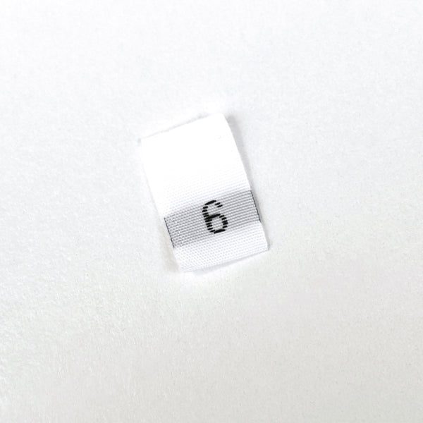 Size Woven Labels - 12 labels (Black)