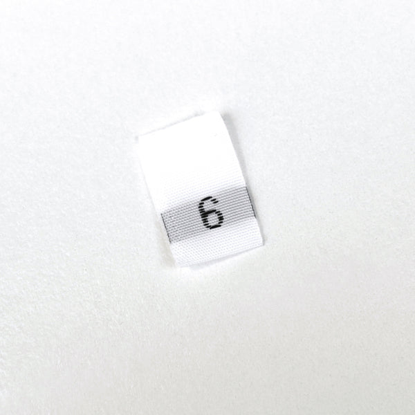 Size Woven Labels - 12 labels (White)