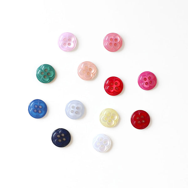 Pearlised Daisy Flower Buttons - Assorted Colours - 12mm