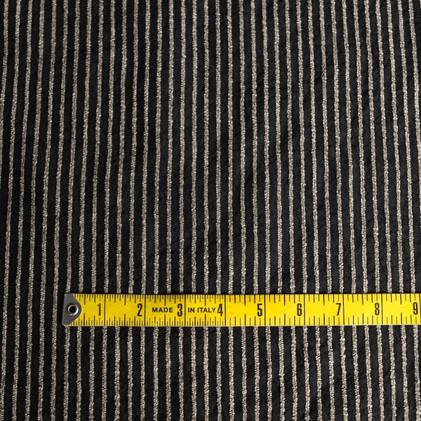 Remnant of Pistoia Stripe Black Linen/Rayon