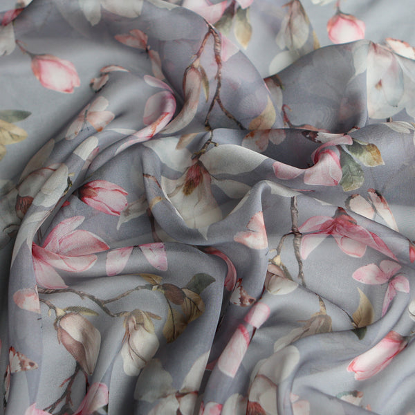 Misty Fleur Silk Chiffon