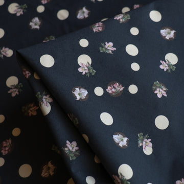 Bloomdot Noir Cotton Poplin