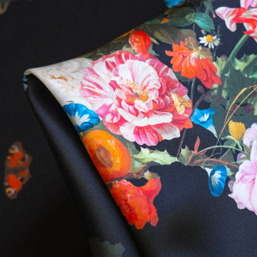 Midnight Orchard Silk Satin