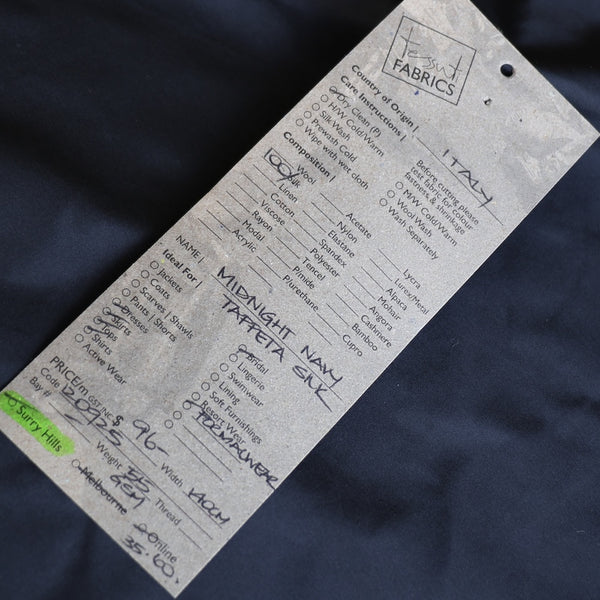 Midnight Navy Taffeta Silk