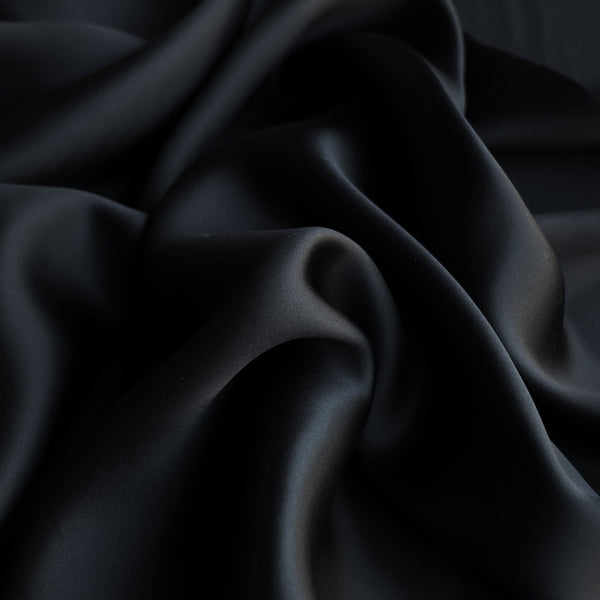 Nero Seta Di Sera - Double Sided Satin Silk