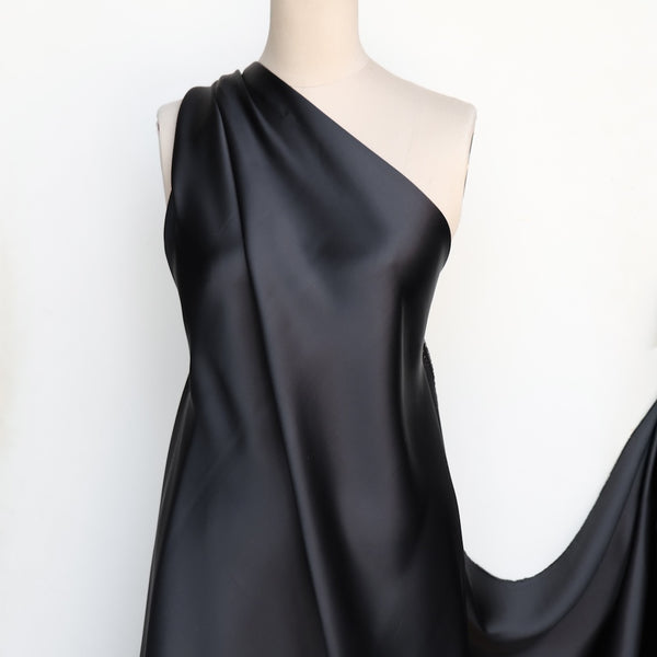Nero Seta Di Sera - Double Sided Satin Silk
