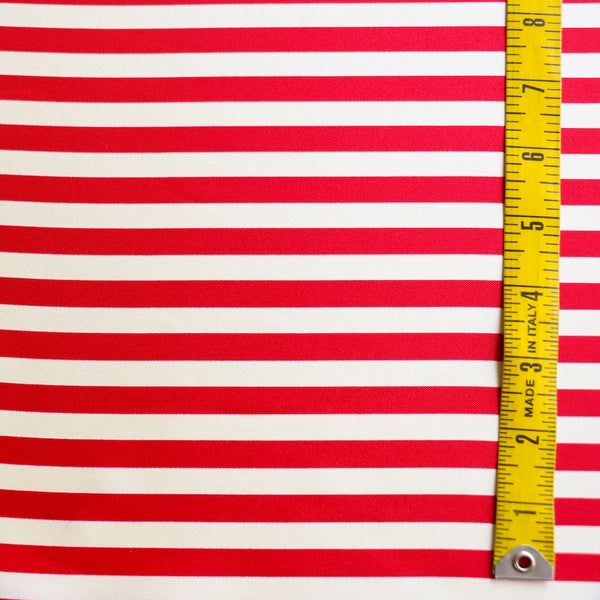 Deauville Stripe Red/Vanilla - Silk Twill