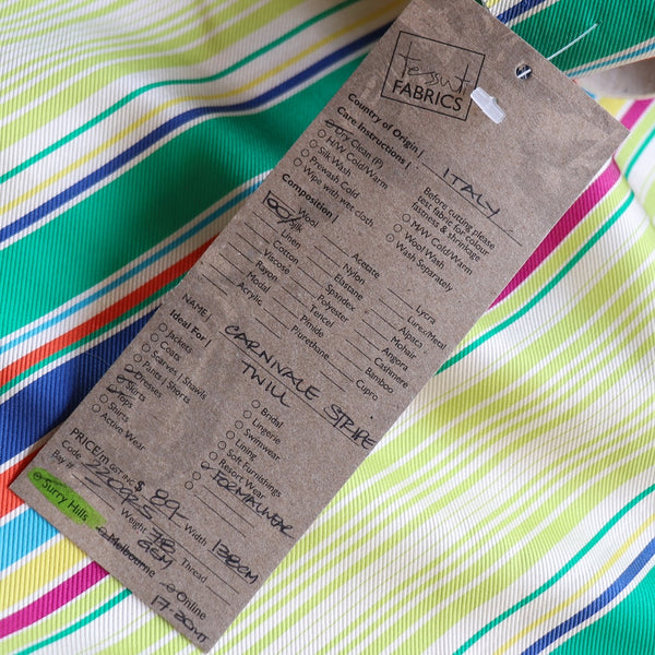 Carnivale Stripe Twill Silk
