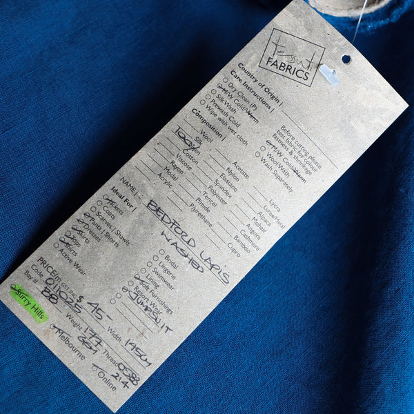 Bedford Lapis Washed Linen