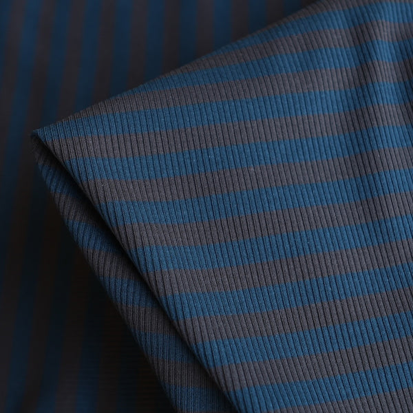 Caron Blue/Smoke Stripe Knit