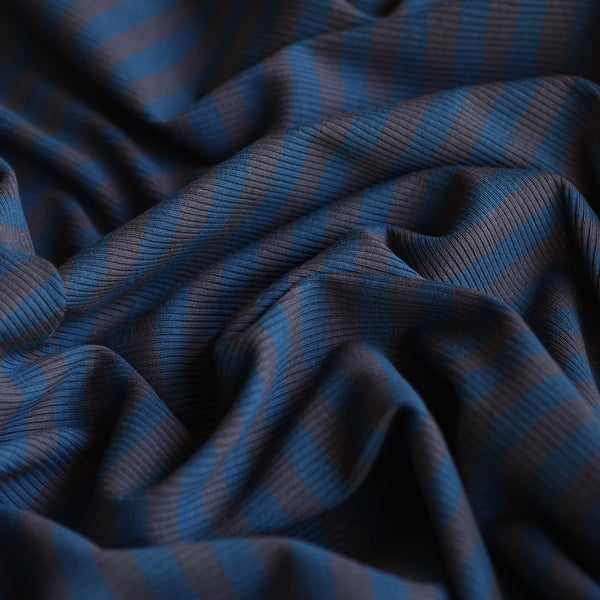 Caron Blue/Smoke Stripe Knit
