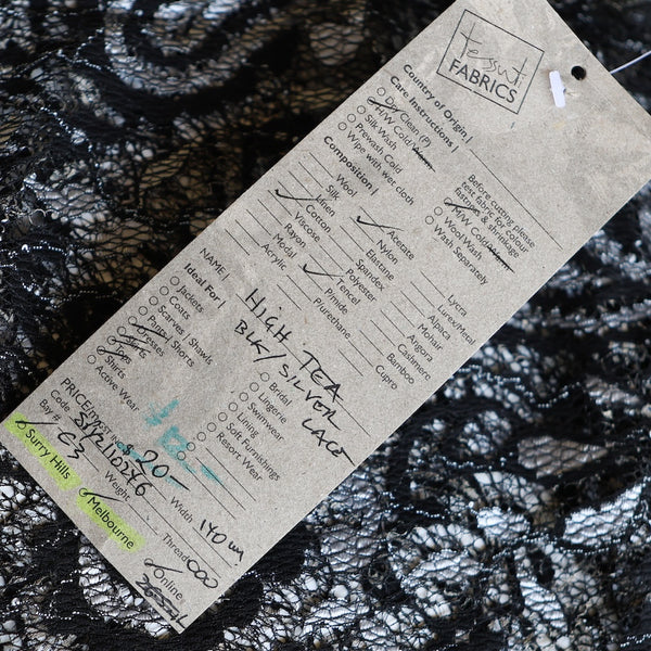 High Tea - Black/Silver Grey Lace