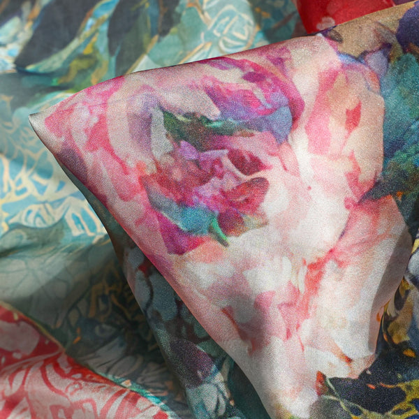 Porcelain Garden Silk Chiffon