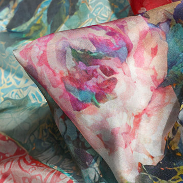 Porcelain Garden Silk Chiffon