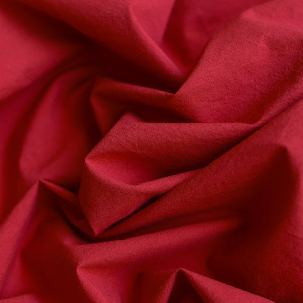 Akira Poplin Red - Typewriter Cotton - Washer Finish