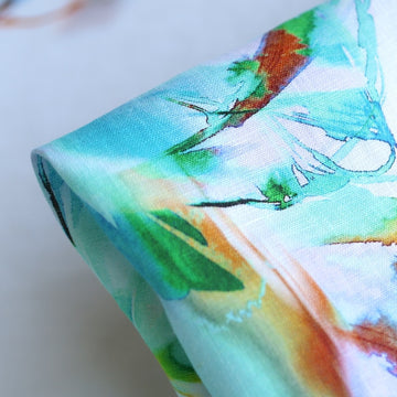 Aquarelle Fleur Printed Linen
