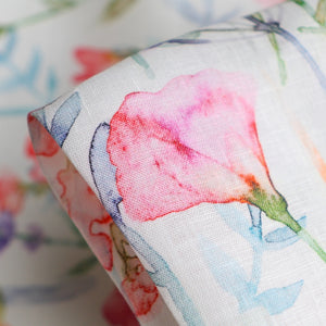 Floral Abstraction Multi  Printed Linen