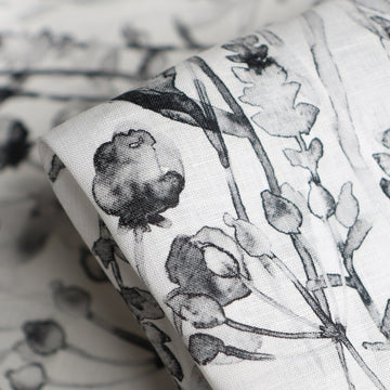 Last Chance of Floral Abstraction Ink Printed Linen