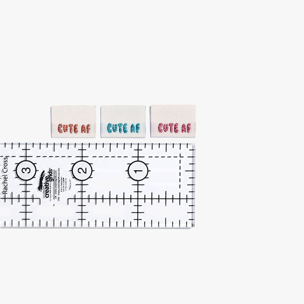 KATM Woven Side Labels - "CUTE AF" - woven sewing labels 6 Pack