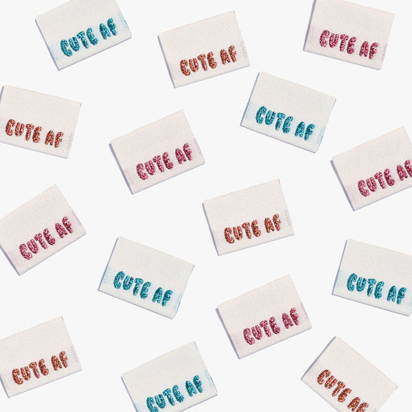 KATM Woven Side Labels - "CUTE AF" - woven sewing labels 6 Pack