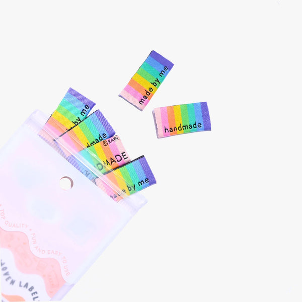 KATM Woven Side Labels - "Handmade/Made By Me" - Woven Sewing Labels 6 Pack