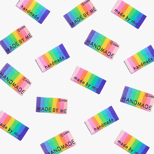 KATM Woven Side Labels - "Handmade/Made By Me" - Woven Sewing Labels 6 Pack