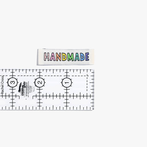 KATM Woven Labels - "Handmade" Rainbow - woven sewing labels 6 Pack