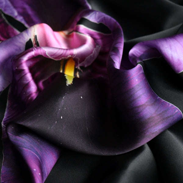 Remnant of Tuyo Orchid Silk Satin - Panel Print