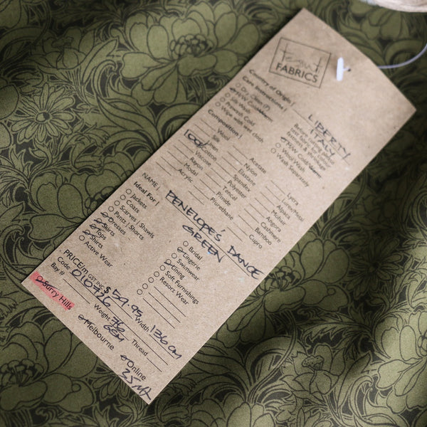 Penelope's Dance Green - Liberty Tana Lawn