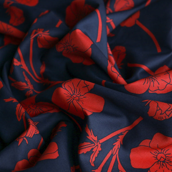 Radiant Ros Navy/Red - Liberty Tana Lawn