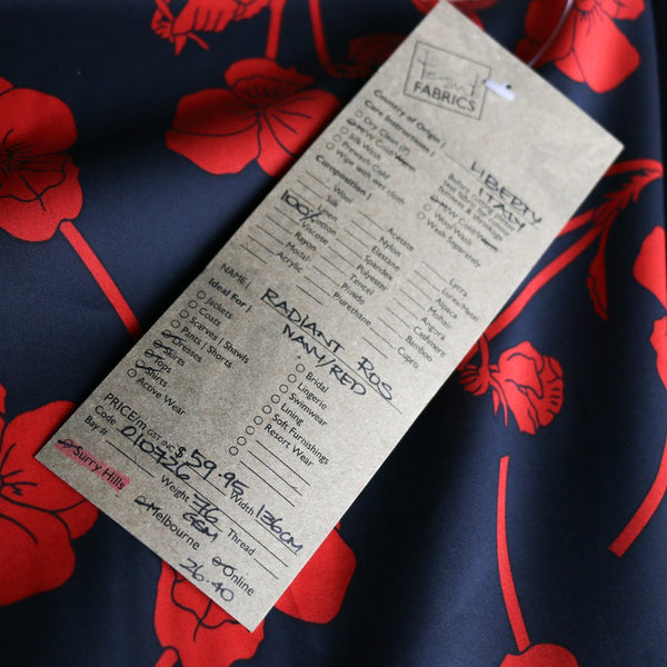 Radiant Ros Navy/Red - Liberty Tana Lawn
