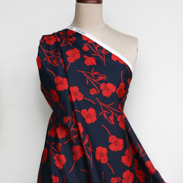 Radiant Ros Navy/Red - Liberty Tana Lawn