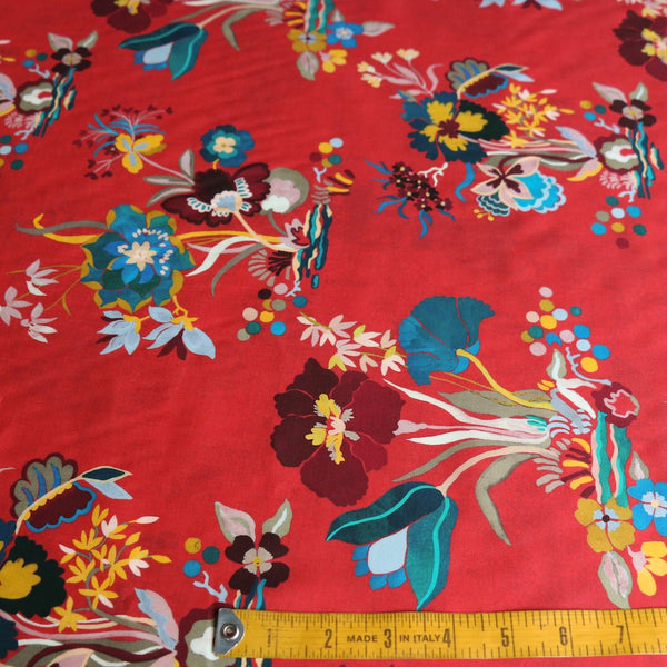 Kanazawa Lake Raspberry/Teal - Liberty Tana Lawn