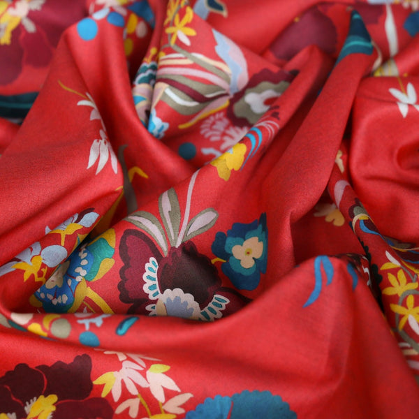 Kanazawa Lake Raspberry/Teal - Liberty Tana Lawn