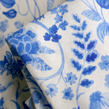 Colaco Garden Blue Printed Linen