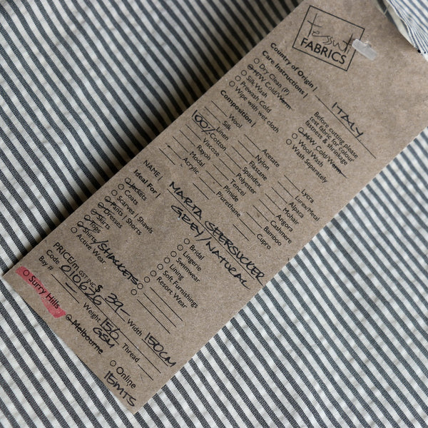 Marta Seersucker Grey/Natural