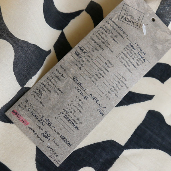 Zuri Nero/Chai Cotton Voile
