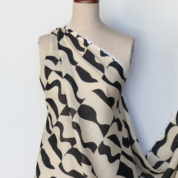 Zuri Nero/Chai Cotton Voile